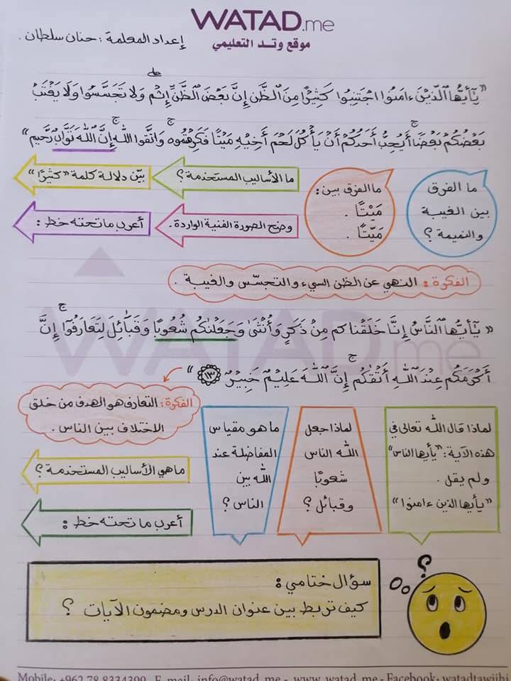 MzI4MDMx4 بالصور شرح وحدة مكارم الاخلاق مادة اللغة العربية للصف التاسع الفصل الاول 2020